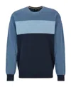 Hugo Boss Colour-block Knitted Sweater In Blue