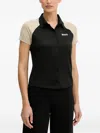 Hugo Boss Colour-block Short-sleeved Shirt In Black