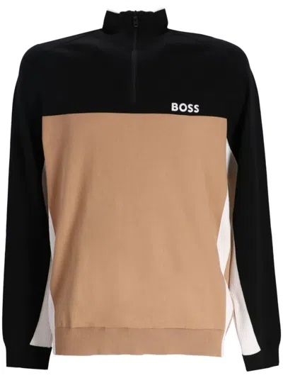 Hugo Boss Colour-block Sweatshirt In Black