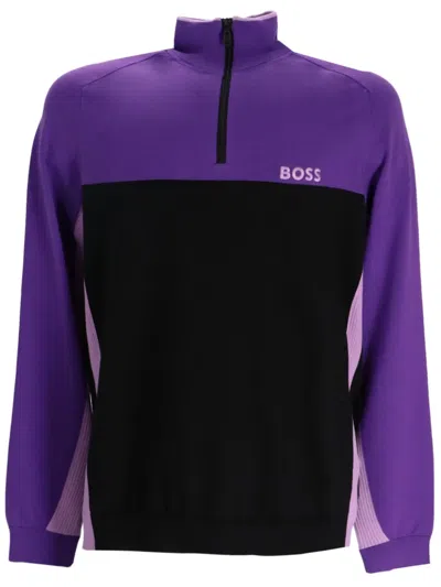 Hugo Boss Colour-block Sweatshirt In Purple