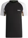 Hugo Boss Performance Raglan Sleeve Crew Neck T-shirt In Schwarz