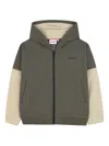Hugo Boss Colour-block Zip-up Hoodie In Green
