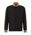 Hugo Boss Colour-block Zip-up Sweatshirt In Black