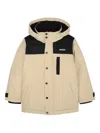 Hugo Boss Colour-blocked Hooded Jacket In Neutral