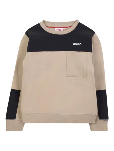 Hugo Boss Kids' Colour-blocked Sweatshirt In Gray