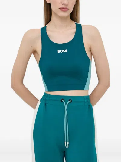 Hugo Boss Colourblock Racerback Top In Green