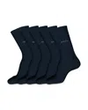 Hugo Boss Combed Cotton Blend Socks, Pack Of 5 In Blue