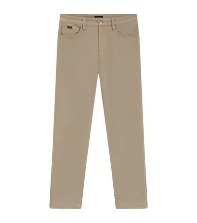 Hugo Boss Comfort-stretch Straight Fit Jeans In Brown