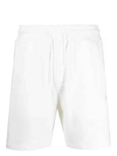 Hugo Boss Contemporary Logo-embroidered Cotton Shorts In White