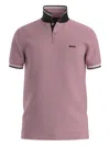 Hugo Boss Contrast-collar Polo Shirt In Purple