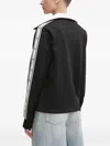 Hugo Boss Contrast-collar Zip-up Sweater In Black