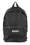 Hugo Boss Black Adjustable-strap Contrast Logo Backpack In Black