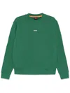 Hugo Boss Contrast-logo Cotton Sweatshirt In Green