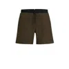Hugo Boss Contrast-logo Swim Shorts In Black