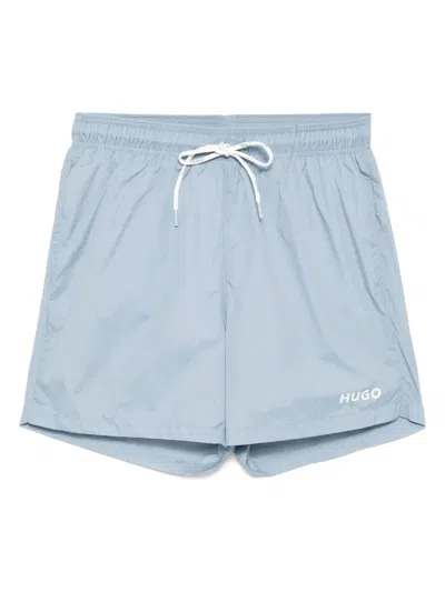Hugo Boss Contrast Logo Swim Shorts In Blue