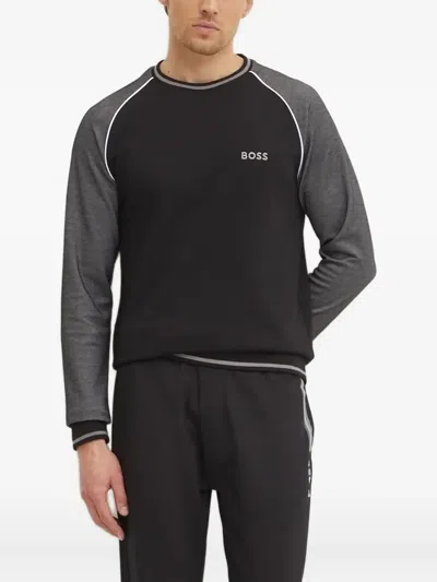 HUGO BOSS CONTRAST-PANEL CREW-NECK SWEATSHIRT