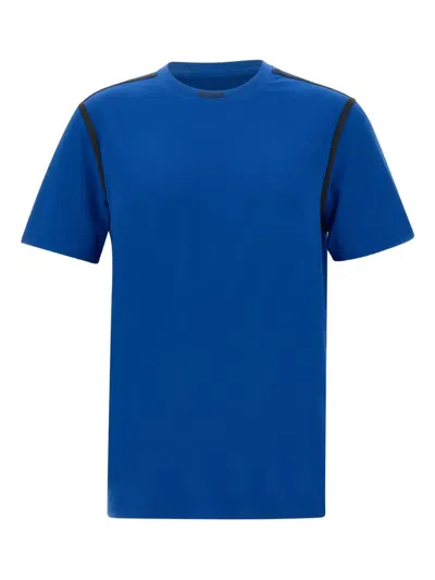 Hugo Boss Contrast-piping Crew-neck T-shirt In Blue