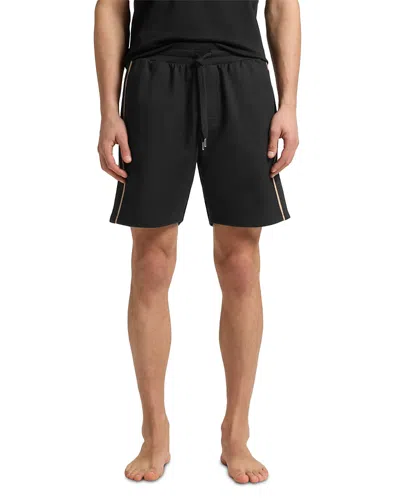 Hugo Boss Contrast Trim Pajama Shorts In Black