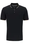 Hugo Boss Contrast Trim Parlay Polo Shirt In Black