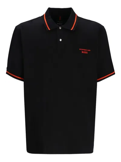 Hugo Boss Poloshirt Mit Kontrastdetail In Black