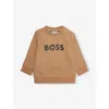 Hugo Boss Cookie Brand-print Regular-fit Cotton-blend Sweatshirt 6 Months-3 Year In Brown