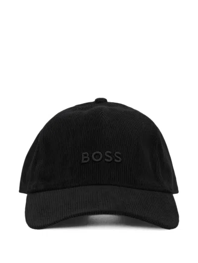 Hugo Boss Corduroy Logo-embroidered Baseball Cap In Black