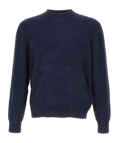 Hugo Boss Corduroy Ribbed Sweater In Black