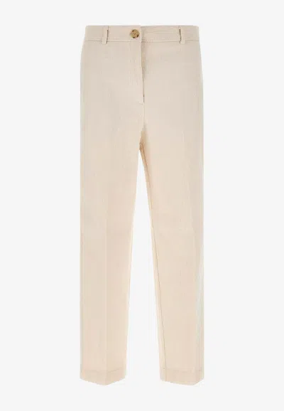 Hugo Boss Corduroy Straight-leg Pants In Neutral