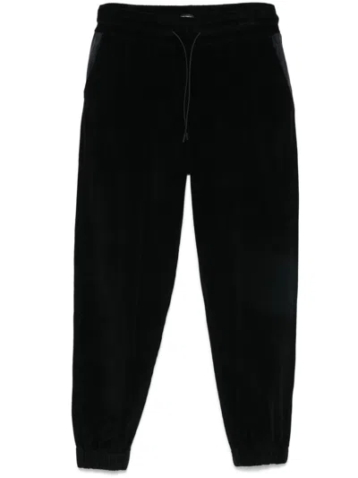 Hugo Boss Corduroy Track Pants In Schwarz