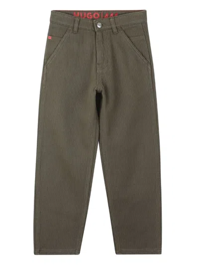 Hugo Boss Kids' Corduroy Trousers In Gray