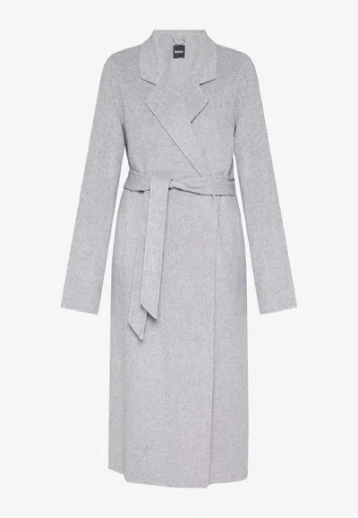 Hugo Boss Cotaz Wool Coat In Gray