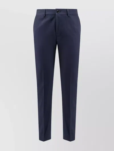 Hugo Boss Cotton And Silk Trousers In Blue