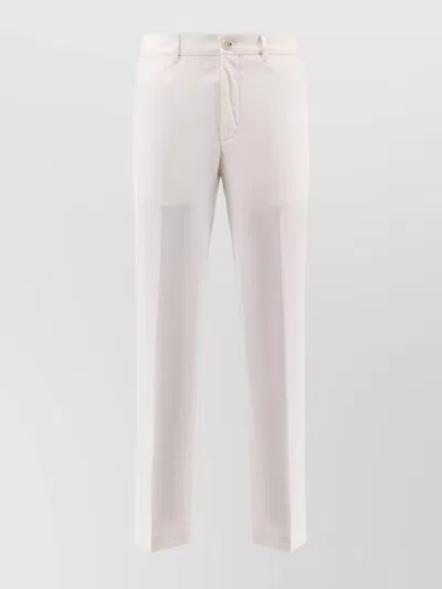Hugo Boss Cotton And Silk Trousers In Neutral
