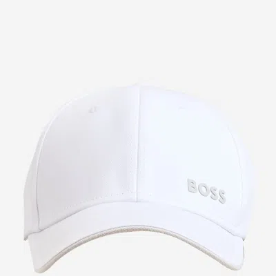 Hugo Boss Cotton Baseball Cap With Logo In White