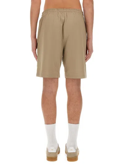 Hugo Boss Cotton Bermuda Shorts In Beige