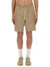 Hugo Boss Boss Cotton Bermuda Shorts In Brown