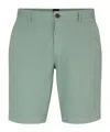 Hugo Boss Slim-fit Shorts In Stretch-cotton Twill In Gray