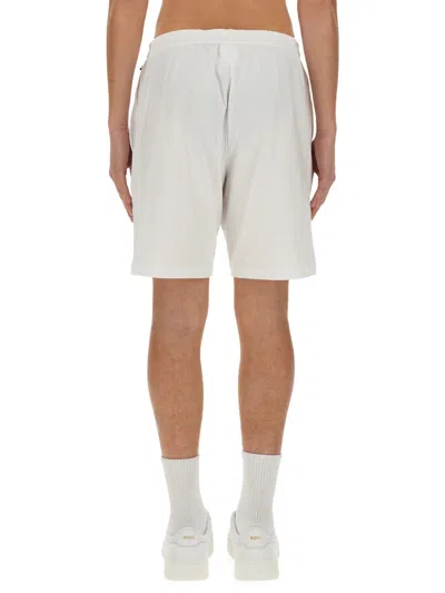 Hugo Boss Cotton Bermuda Shorts In White