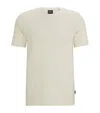 Hugo Boss Boss Thompson Logo Jacquard Cotton T-shirt In White