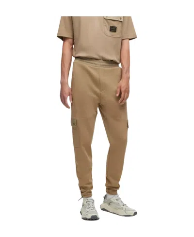 Hugo Boss Cotton-blend Cargo Track Pants In Green