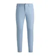 Hugo Boss Slim-fit Trousers In A Stretch Cotton Blend In Light Blue