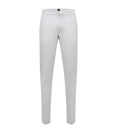 Hugo Boss Cotton-blend Chinos In Grey