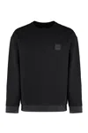 Hugo Boss Boss Cotton Blend Crew-neck Sweatshirt In Black