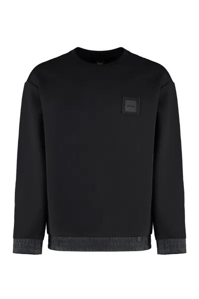 HUGO BOSS COTTON BLEND CREW-NECK SWEATSHIRT