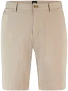 Hugo Boss Cotton-blend Gabardine Shorts In Neutral