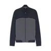 Hugo Boss Cotton-blend Jacket With Contrast Piping In Blue
