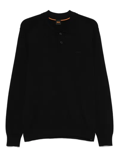 Hugo Boss Cotton-blend Polo Shirt In Black