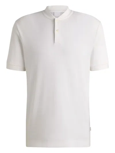 Hugo Boss Cotton-blend Polo Shirt In White