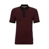 Hugo Boss Cotton-blend Polo Shirt With Ottoman Structure In Red