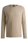 Hugo Boss Cotton-blend Pyjama T-shirt With Embroidered Logo In Brown